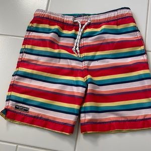 Boys multi stripe colorful swim trunks